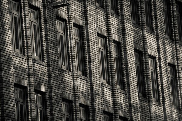 Brick building monochrome