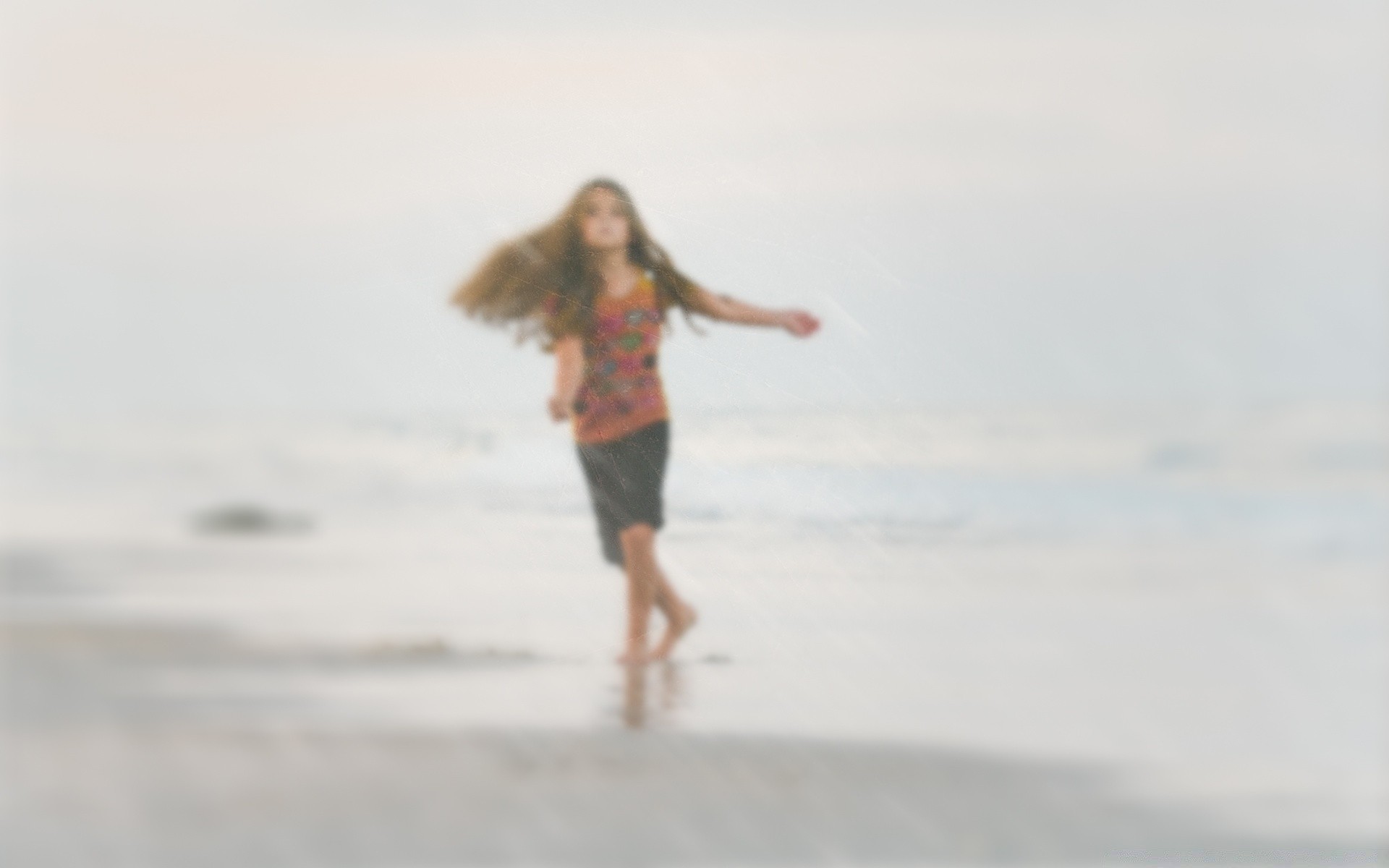 vintage beach sea woman ocean water sky leisure outdoors sand fun carefree seashore summer one girl enjoyment travel