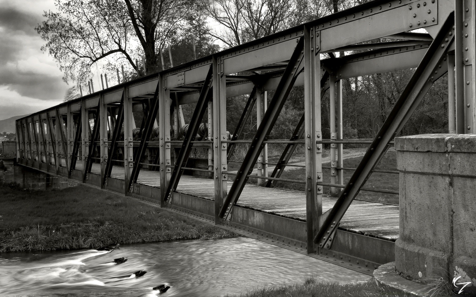 vintage puente monocromo madera arquitectura calle