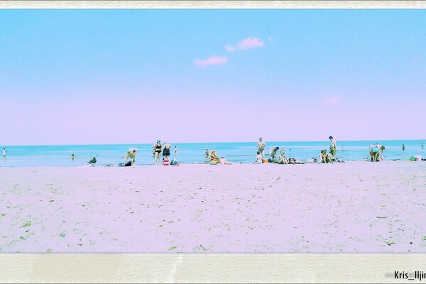 Vintage photo on the beach