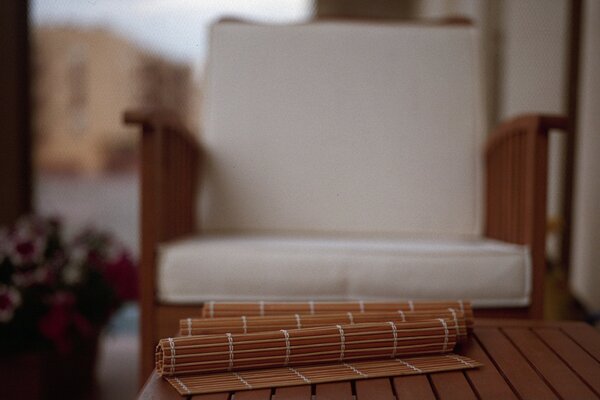 The furniture in the room is made of wood in light colors