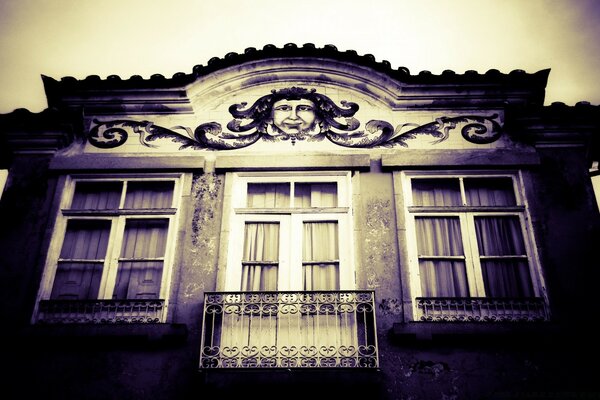 The architecture of the house in dark color