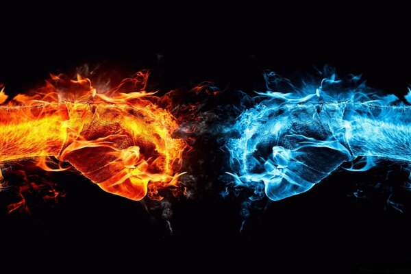 Flame and smoke clash of energy