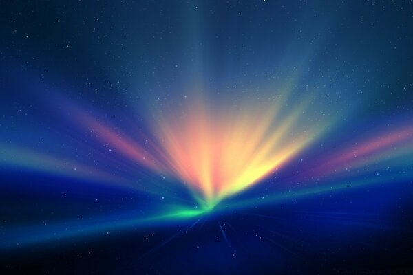 Beautiful northern lights multicolored