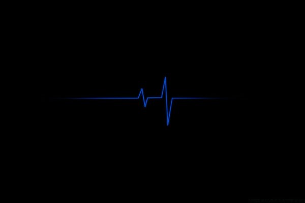 Heartbeat in blue on a black background