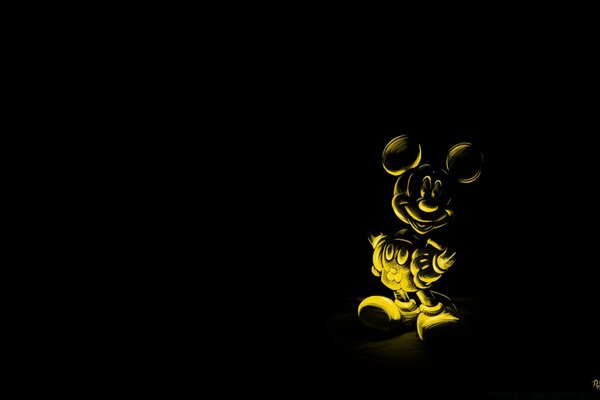 Silhouette de Mickey Mouse comme la lune