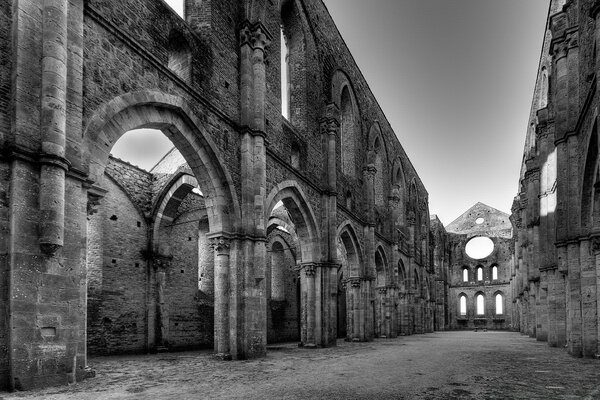 Monochrome architecture of an old house