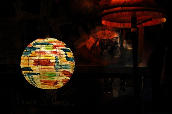 Colored ball lamp in Japanese style