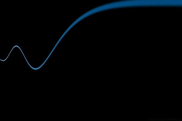 Blue wavy line on a black background