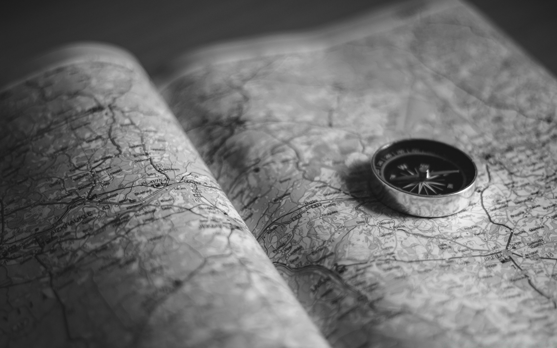 black and white old focus close-up monochrome desktop part compass guidance vintage close money