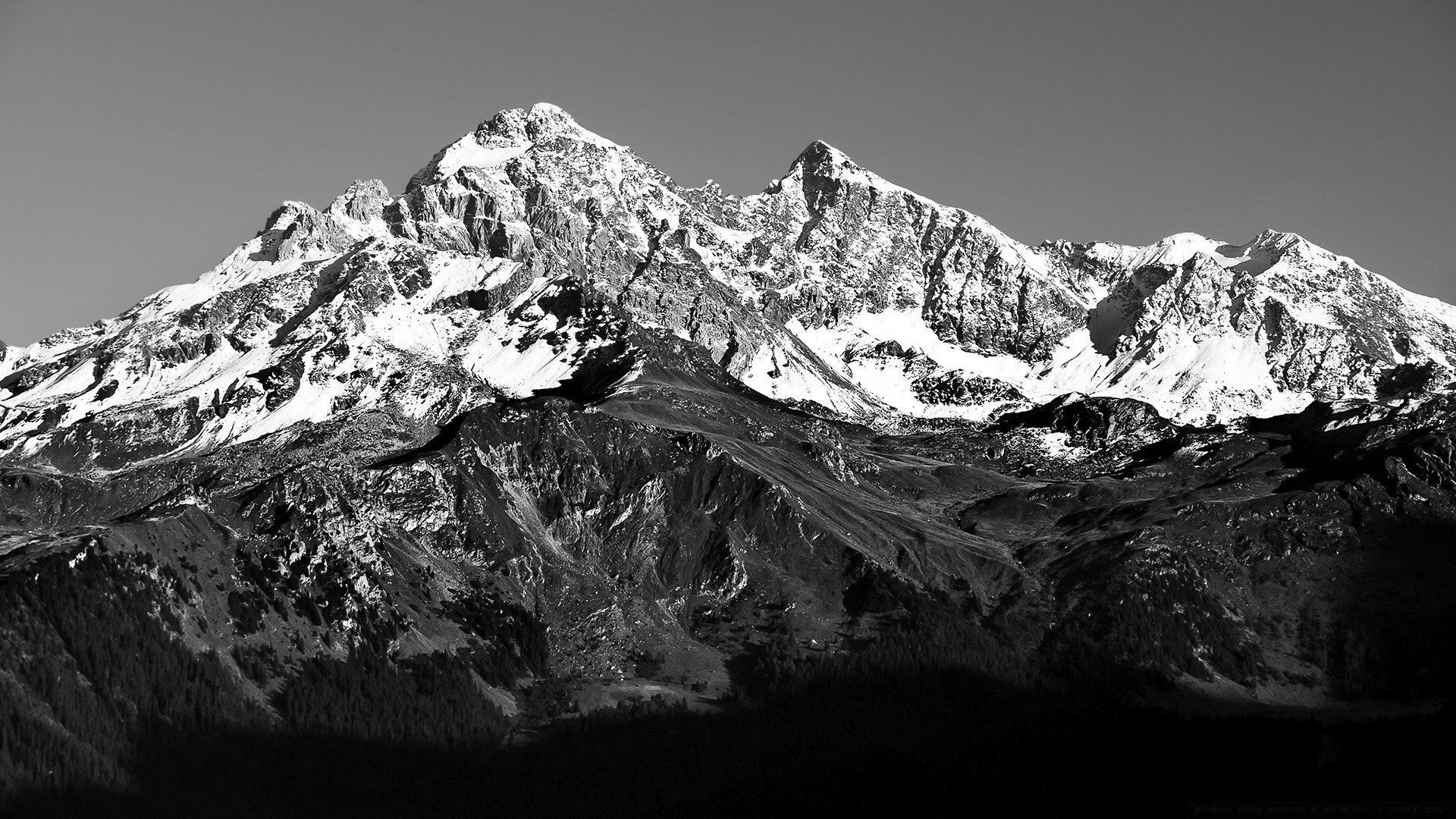 black and white snow mountain glacier ice high nature rock mountain peak cold landscape winter top hike scenic