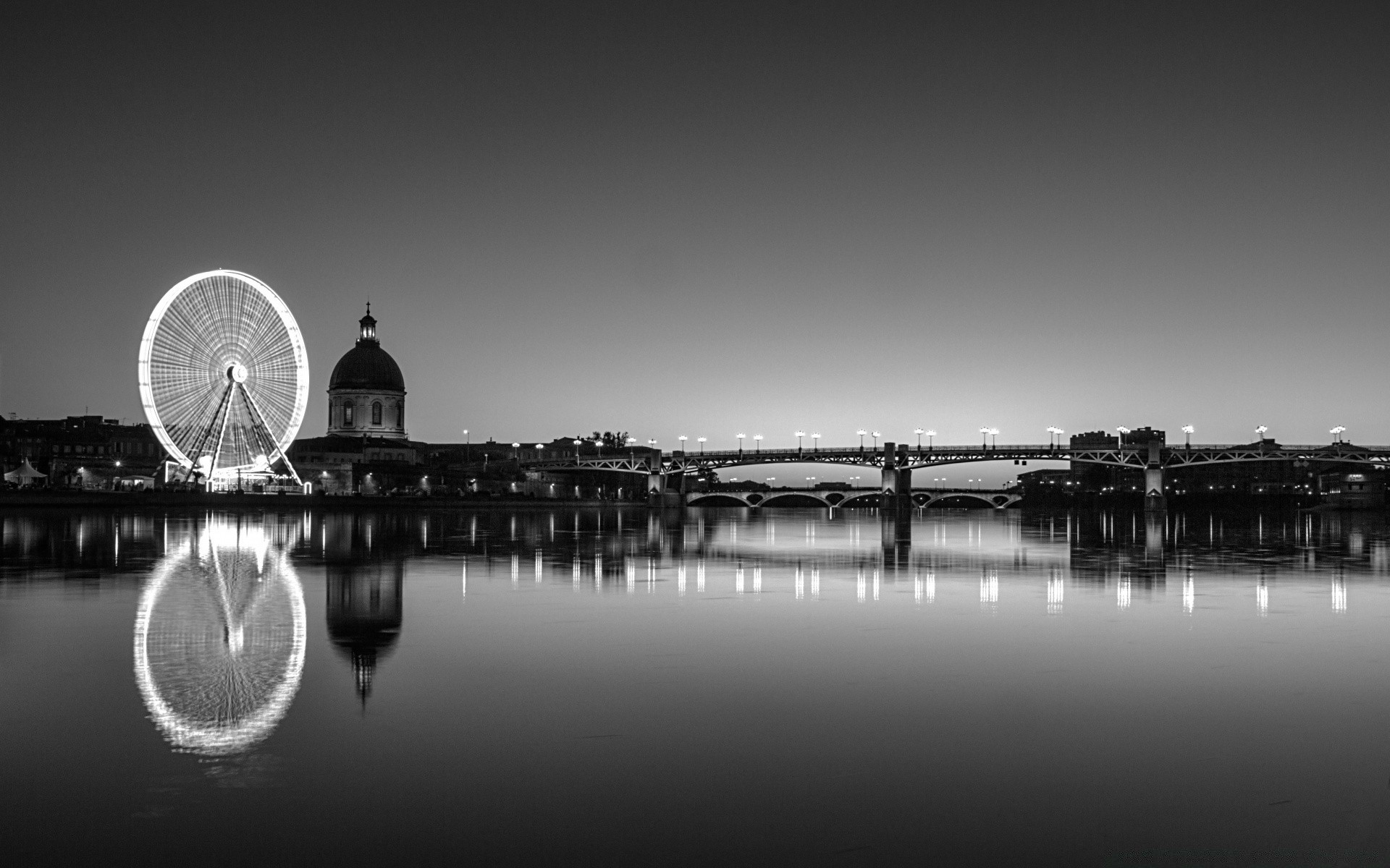 black and white reflection water sunset river bridge city lake monochrome dawn architecture sky silhouette landscape evening boat beach sea travel light pier