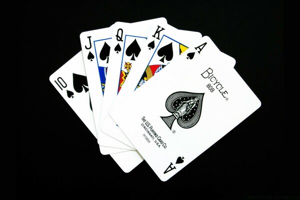 Game cards on a black background