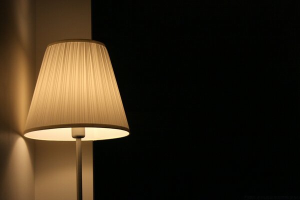 Lamp light in a dark room