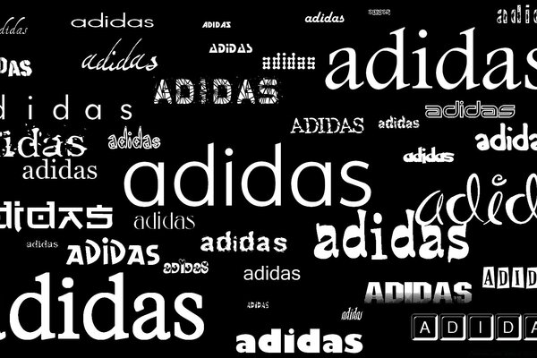 Adidas amblemi siyah üzerine yapışmış