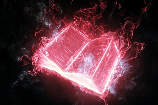 The burning book is a grimoire. The Enchanted Book