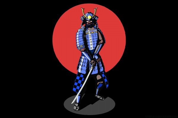 Illustration of a samurai. Science and Art