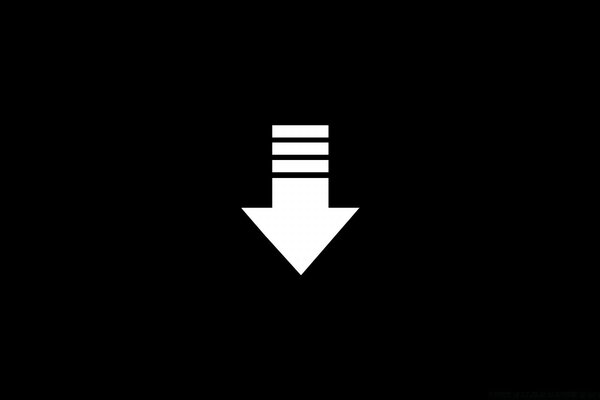 White arrow on a black background