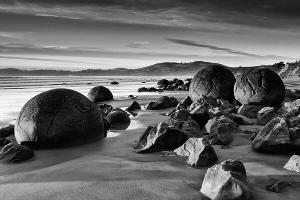 Black and white photo. The Magic of Stones