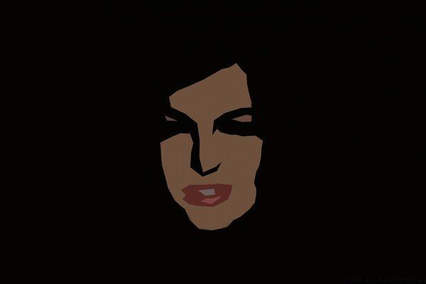 Silhouette of a woman s face on a black background