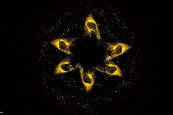 A fiery flower in outer space