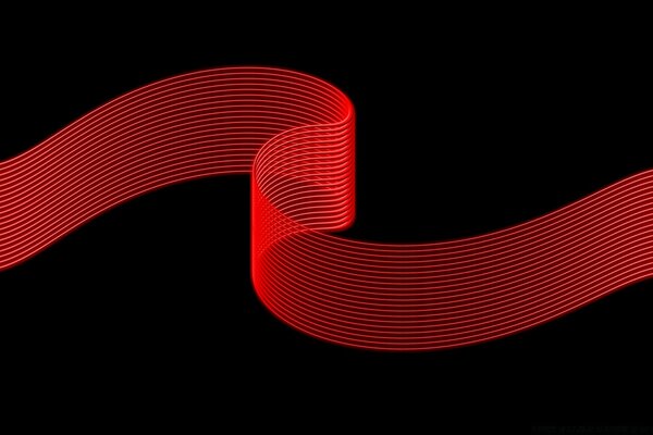 Red curve on black background