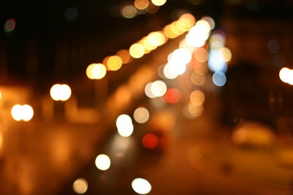 Photo floue de rue de nuit