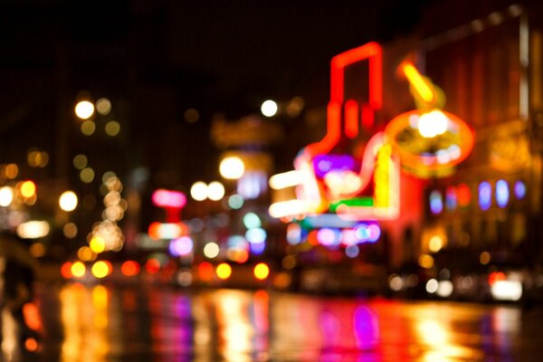 Blurred background of the night city