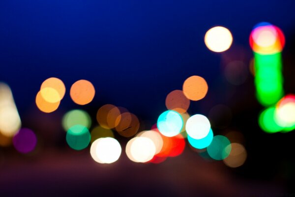 Nacht helles farbiges Bokeh