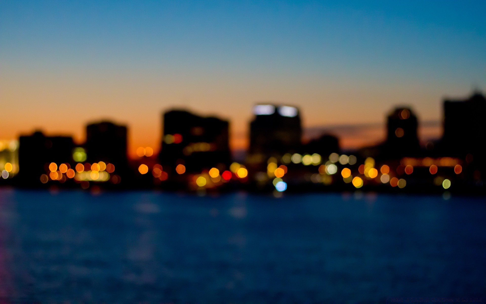 bokeh sonnenuntergang abend dämmerung wasser stadt reflexion stadt himmel reisen stadtzentrum skyline architektur dunkel unschärfe