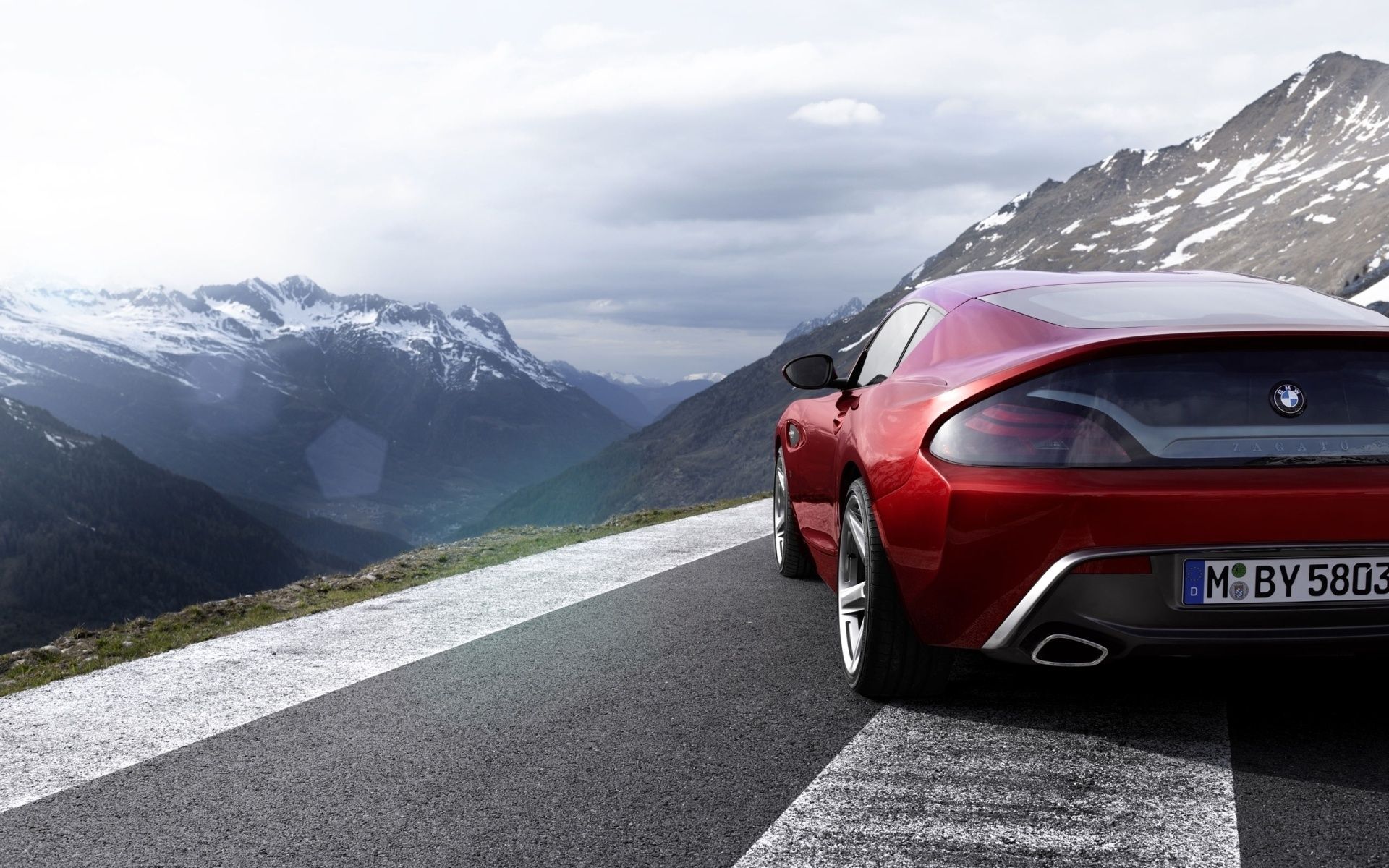 sportwagen auto straße landschaft berge schnee reisen asphalt