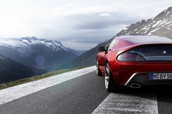 Beautiful photo of a car in the mountains