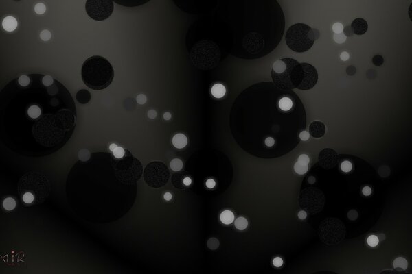 Abstraction of black dots in the air