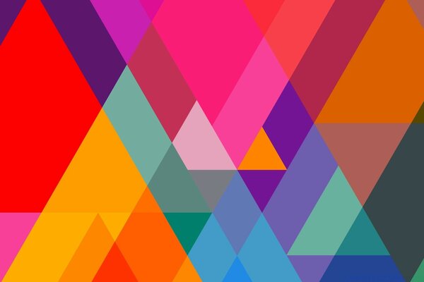 Multicolored triangles filled the whole picture