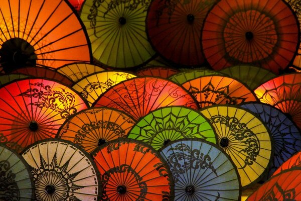 Círculos de colores de estilo japonés