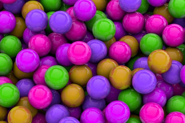 Bright multicolored wet balls