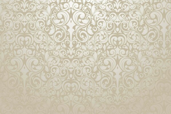 Milk-colored wallpaper with a pattern