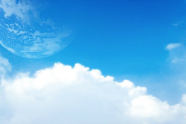 Image of a clear sky with a daytime moon