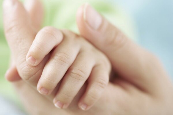 Macro baby baby mom kids hand