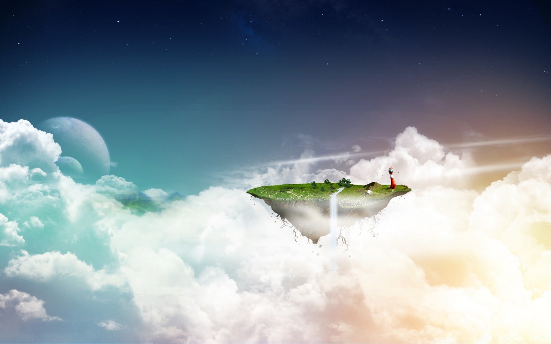 creative sky space outdoors light nature travel sun landscape moon airplane cloud