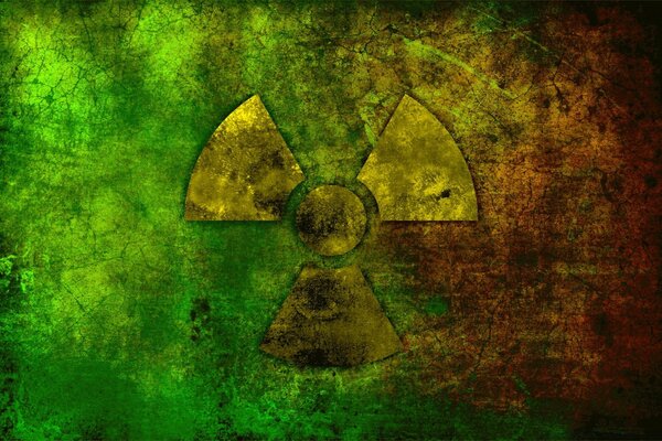 Rusty and toxic sign of radioactive waste