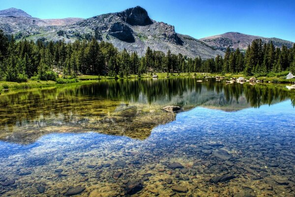 Lago natureza montanhas papel de parede