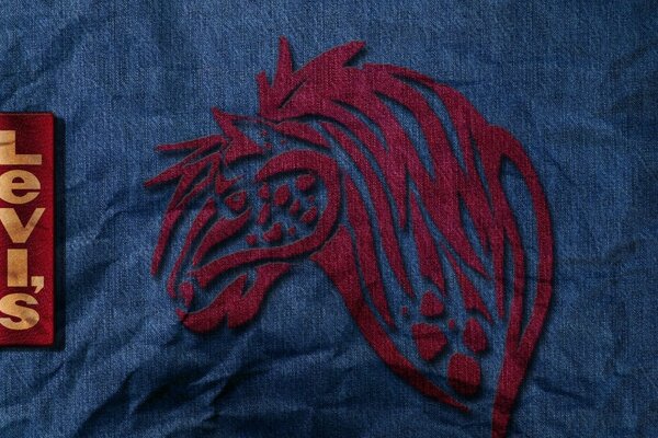 Levi s burgundy color symbol on the fabric