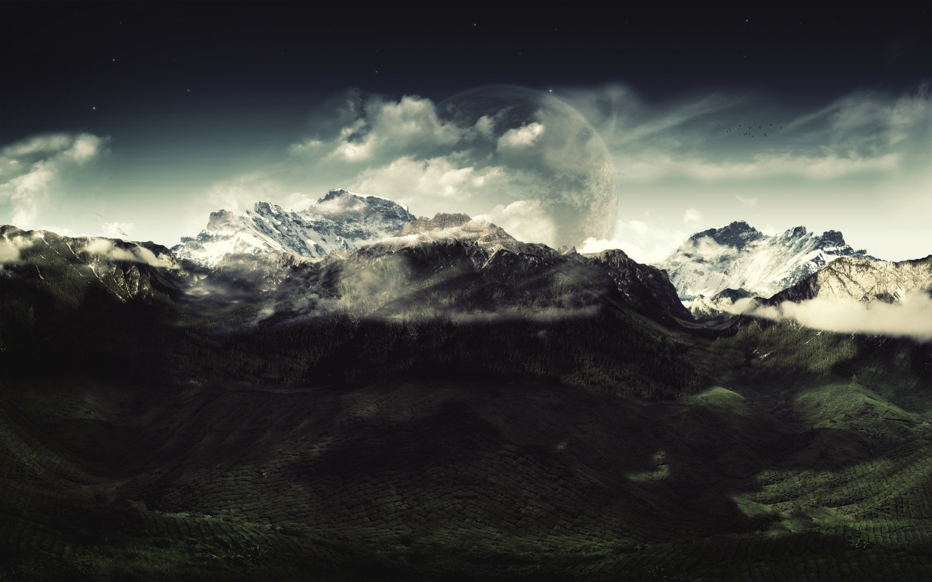 kreativ berge landschaft schnee himmel natur reisen majestätisch sonnenuntergang wolke licht dämmerung im freien landschaftlich rock sturm nebel wandern