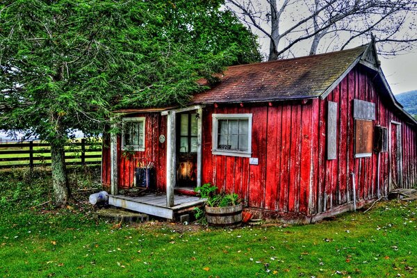 The old house. Beautiful nature