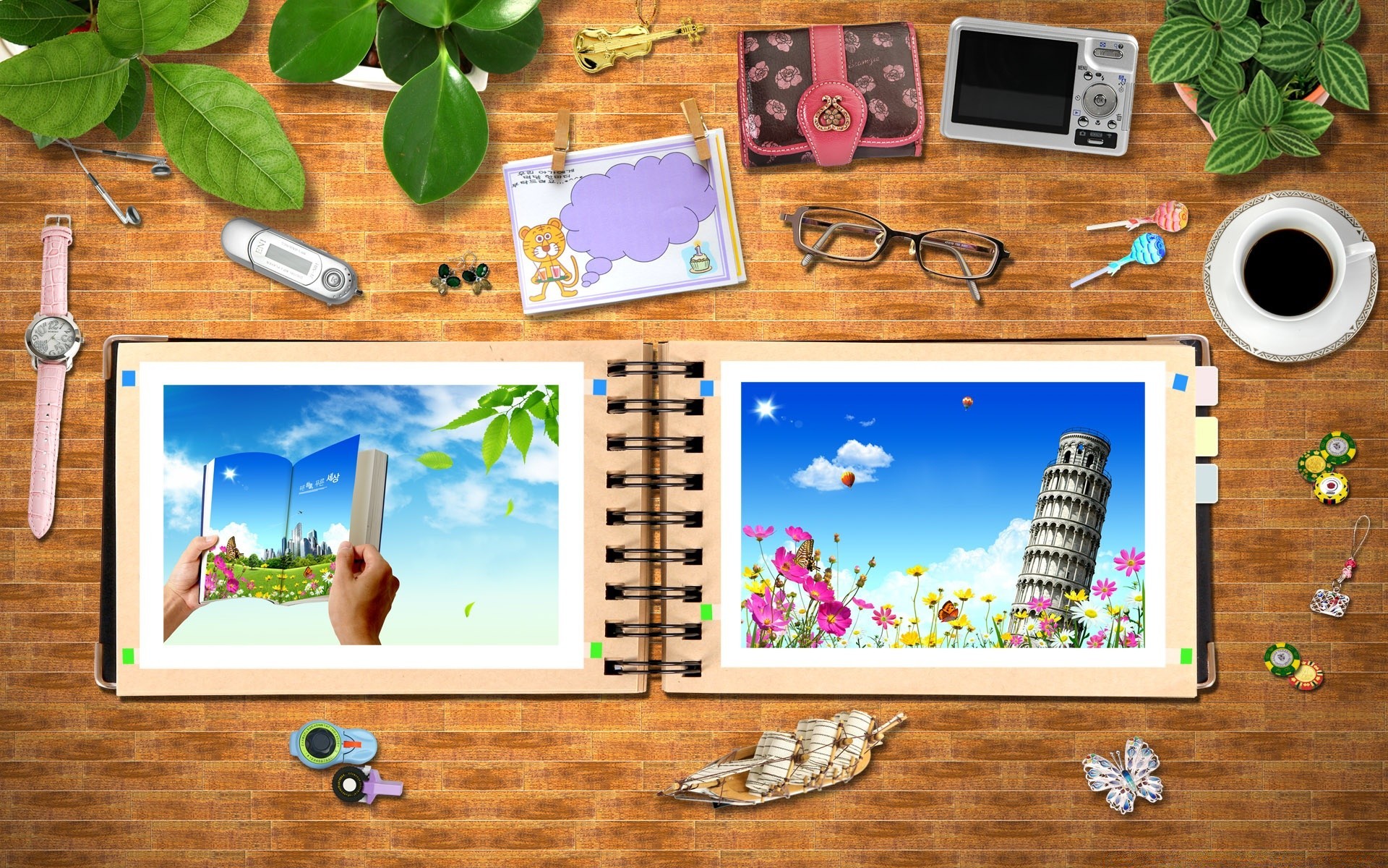 creative wood summer nature picture frame laptop tree desktop wooden furniture exhibition retro