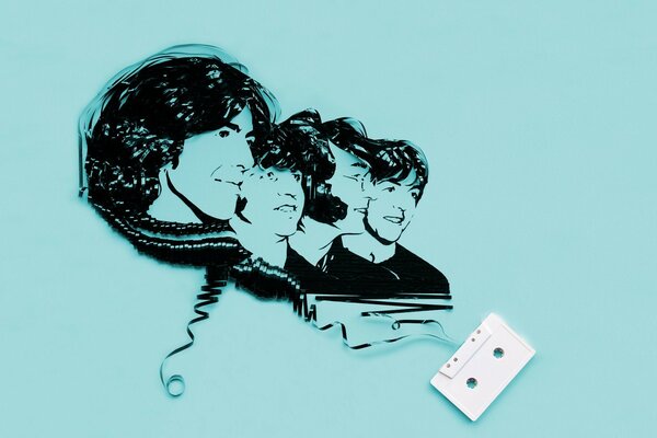 Rock band with a cassette picture