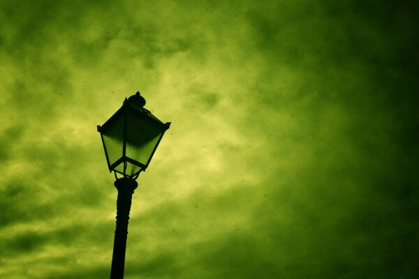 LANTERN IN SEPIA SUNSET SKY