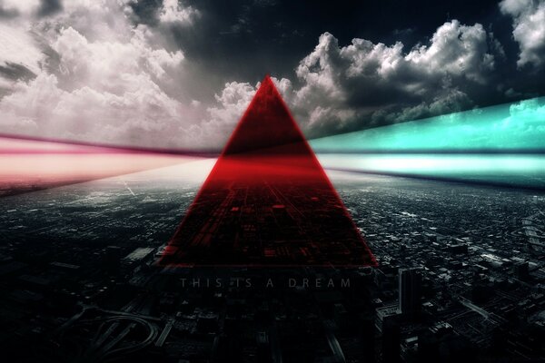 THE RED PYRAMID DIVIDES THE HORIZON