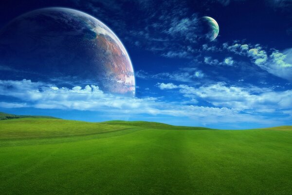 Through the green field to the planets